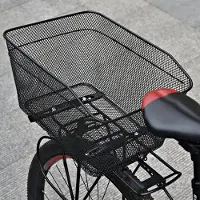 Dewdroop Stilfull bakre cykelkorg i järn, förvaring, hundtransportör och nät för bekvämt