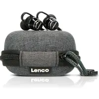 Lenco Svettbeständiga Bluetooth-öronsnäckor inklusive powerbankfodral Svart