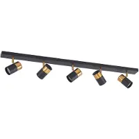 Arcchio Evaro takspotlight guldring bak 5 lampor , dimbar, Svart, Vardagsrum / matsal, Metall, Modern, Spotlight