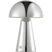 LINDBY LED bordslampa Nevijo , dimbar, Förkromad / silver, Vardagsrum / matsal, Metall, Modern, LED-bordslampa