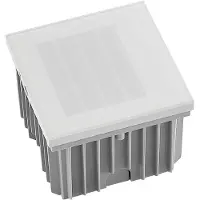 Arcchio LED-vägginbyggnadslampa Zamo, raster, vit, metall, IP65 Zamo , dimbar, Vitt / opal, Hall, Aluminium / grå / zink, Modern, Vägglampa utomhus