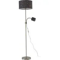 LINDBY Golvlampa Melanie , Aluminium / grå / zink, Vardagsrum / matsal, Metall, Modern, Golvlampa