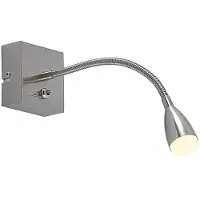 LINDBY LED vägglampa Jolka , Aluminium / grå / zink, Sovrum, Metall, Modern, LED-vägglampa, vägglampa inomhus