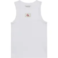 Calvin Klein Jeans Topp 'Monologo Patch Tank' merlot / vit / off-white