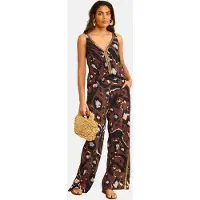 Love & roses Jumpsuit ecru / ljusblå / choklad / svart
