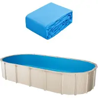 Vevor Oval Poolfoder, 4,8 x 2,9 m, Uinbead-stil, Slitstark Vinylfoder, Standard Tjocklek, 123 cm vägghöjd, Poolfoderersättning för stålsidiga ovanmarkspooler