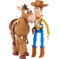 Mattel Disney Pixar Toy Story 4 Woody och Bullseye 2-karaktärspaket, Filminspirerad Skala för Berättande Lek