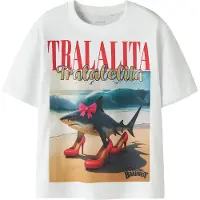 Name it T-shirt - Noos - NkfAdessa Brainrot - Bright White - - 6 år (116) - T-shirt