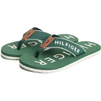 Tommy Hilfiger Logo Embroidery Webbing Strap Flip Flops