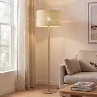 TK Lighting Golvlampa Calma , Creme / bärnsten, Vardagsrum / matsal, Golvlampa