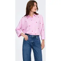 ONLY Blus 'ONLNew Lina Grace' ljusrosa / eldröd / vit