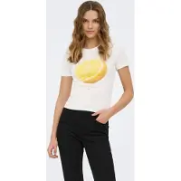 ONLY T-shirt citrongul / ljusgul / vit / off-white