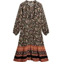 Superdry för kvinnor. W8011887A Svart midiklänning med tryck (XS), Casual, Lång ärm, Ekologisk bomull, Hållbar