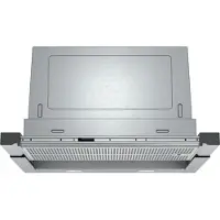 Siemens iQ500 LI67RA561 - Kåpa - teleskopisk - Fördjupning - bredd: 52.4 cm - djup: 29 cm - utsug och återcirkulering (-) - rostfritt stål