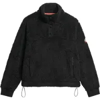 Superdry för kvinnor. W2012372A Super Henley fleece svart (S), Casual, Polyester
