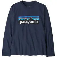 Patagonia K's L/S P-6 Logo T-Shirt New Navy