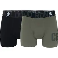 Cr7 Boxershorts - 2-pack - Bambu - Svart/Army - - 10-12 år (140-152) - Boxershorts
