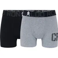 JBS CR7 Boxershorts - 2-pack - Bambu - Grå/Svart - - 10-12 år (140-152) - Boxershorts