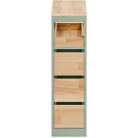 SoBuy Grönt alkovskåp med 4 hjul, 3 lådor, 23x65x82 cm