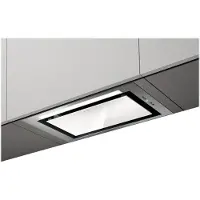 Elica Hidden 2.0 IXGL/A/90 - Kåpa - huv - Fördjupning - bredd: 69.4 cm - djup: 26.25 cm - utsug och återcirkulering (-) - rostfritt stål/vitt glas