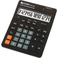 Eleven Elva/miniräknare SDC554S svart bänkräknare, 14 siffror, dubbla strömkällor