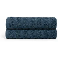 Borg Living Bomullshanddukar - 100% kammad bomull - Gästhanddukar 30x50 cm - 2-pack - Blå