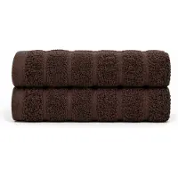 Borg Living Bomullshanddukar - 100% kammad bomull - Gästhanddukar 30x50 cm - 2-pack - Brun