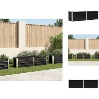 vidaXL Odlingslåda upphöjd antracit 160x40x45 cm galvaniserat stål