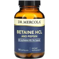 Dr. Mercola , Betaine Hcl & Pepsin, 650 mg, 90 kapslar