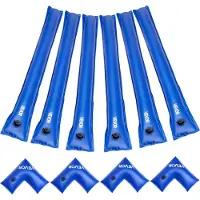 Vevor Poolskyddsvattenpåsar, set med 6-pack, 2400 mm enkelkammarvattenpåsar för poolskydd och 4 hörnrör, 0,4 mm tjocka PVC-påsvikter med läckagesäker ventil, för vinterpoolskydd