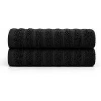 Borg Livinig Bomullshanddukar - 100% kammad bomull - Badhanddukar 70x140 cm - 2-pack - Svart