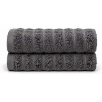 Borg Living Bomullshanddukar - 100% kammad bomull - Gästhanddukar 30x50 cm - 2-pack - Mörkgrå