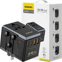 Dudao A35Pro universal reseadapter 35W GaN 3xUSB-C + 2xUSB-A svart