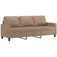 vidaXL 3-sitssoffa cappuccino 180 cm konstläder