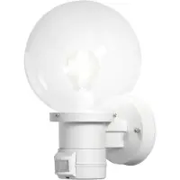 Konstsmide Utomhus vägglampa med rörelsesensor NEMI, dimbar, Vitt / opal, Syntetmaterial, Modern