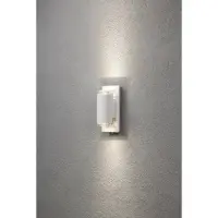 Konstsmide Vägglampa utomhus Potenza, dimbar, Vitt / opal, Aluminium / grå / zink, Modern, Utomhusvägglampa