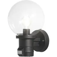 Konstsmide Utomhus vägglampa med rörelsesensor NEMI, dimbar, Svart, Syntetmaterial, Modern