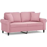 vidaXL 2-sitssoffa med prydnadskuddar rosa 140 cm sammet