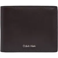 Calvin Klein Plånbok 'Smooth Metal Logo Bifold' mörkbrun