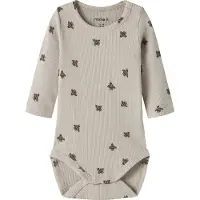 Name it Body l/ä - Rib - Bomull/Modal - NbmFunkab - Chateau Gray - - 50 - Body L/Ä
