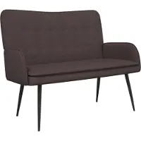 vidaXL Soffa 2 platser Mörkbrun 115 x 61 x 87 cm tyg