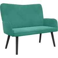 vidaXL Tvåsitssoffa Turkos 115 x 61 x 87 cm Sammet