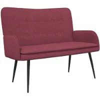 vidaXL 2-sits soffa Vinröd 115 x 61 x 87 cm tyg