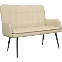 vidaXL 2-sits soffa Kräm 115 x 61 x 87 cm tyg