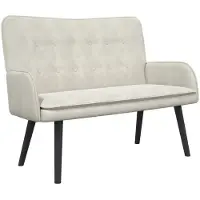 vidaXL Tvåsitssoffa Kräm 115 x 61 x 87 cm Sammet