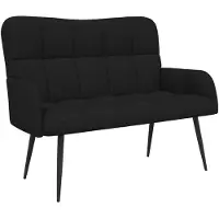 vidaXL Tvåsitssoffa Svart 115 x 61 x 87 cm tyg