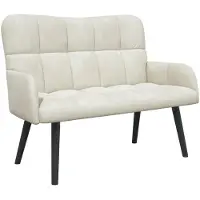 vidaXL Tvåsitssoffa Kräm 115 x 61 x 87 cm Sammet