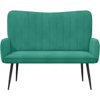 vidaXL Tvåsitssoffa Turkos 115 x 61 x 87 cm Sammet