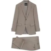 BOSS Two-piece regular-fit suit in melange stretch wool