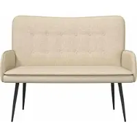 vidaXL 2-sits soffa Kräm 115 x 61 x 87 cm tyg